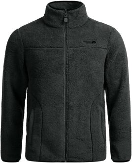 fleecejas voor heren – Warme outdoorjas met rits – Antraciet - maat L Zwart