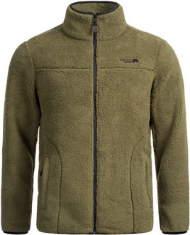 fleecejas voor heren – Warme outdoorjas met rits – Olijfgroen