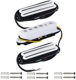 FLEOR 3pcs Hals/Midden/Bridge Pickup HSH Set Keramische Magneet Dual Rail Humbucker Pickups & Single Coil pickup Witte Gitaar Onderdelen