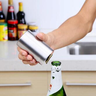 Fles Bier Opener Drinken Opening Fles Deksels Shooter Automatische Huishoudelijke Keuken Accessoires Cap Catcher Moeiteloos