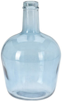 Fles Bloemenvaas San Remo - Gerecycled glas - blauw transparant - D19 x H30 cm - Vazen