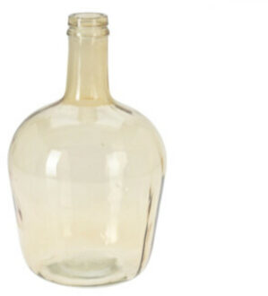 Fles Bloemenvaas San Remo - Gerecycled glas - geel transparant - D19 x H30 cm - Vazen