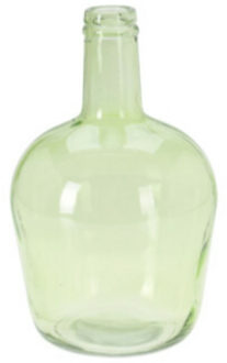 Fles Bloemenvaas San Remo - Gerecycled glas - groen transparant - D19 x H30 cm - Vazen