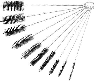 Fles Borstel, Fles Reiniging Borstels, Borstel, Cleaner Voor Smalle Hals Flessen Cups Met Haak, set Van 10 Stuks
