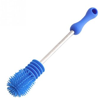 Fles Borstel Unieke Voor Baby Flessen Schrobben Silicone Cleaning Tool Keuken Cleaner Wassen Blauw