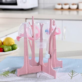 Fles Droge Rack Huishouden Zuigfles Afvoer Droogrekken Melk Fles Schoonmaken Droger Opslag Droogrek Kids Accessoires A-roze