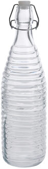 Fles met beugeldop - transparant - 1000 ml - glas - decoratie fles - olie/azijn fles