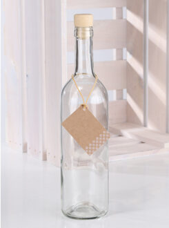 Fles met kurk - 4x - 750 ml - glas - Glasflessen / flessen met kurk - Decoratie of opslag - transpar