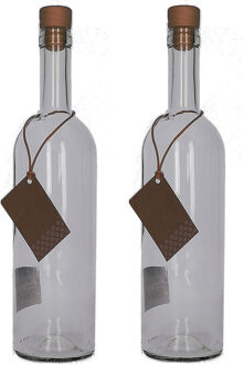 Fles met kurk - 8x stuks - 750 ml - glas - Glasflessen / flessen met kurk - Decoratie of opslag - tr