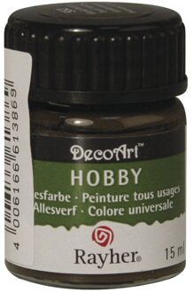 Flesje acrylverf donkerbruin 15 ml - Hobbyverf