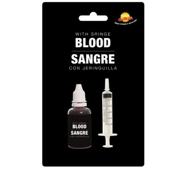 Flesje vloeibaar horror nepbloed schmink met spuit - 30 ml - Halloween verkleed accessoires/make-up