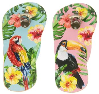 Flesopener hout Latin beach 17x34,5cm multi