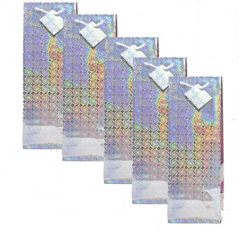 Flessen kado verpakking - 10x - metallic - 33 x 10 cm - Wijnfles/champagne fles inpakken