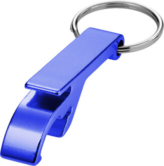 Flessen openers sleutelhanger - blauw - 5.5 cm - met sleutelsring