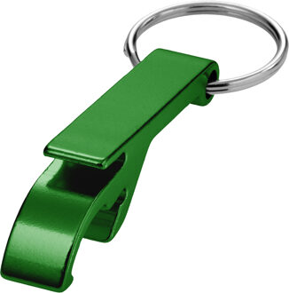 Flessen openers sleutelhanger - groen - 5.5 cm - met sleutelsring