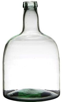 Flessenhals bloemenvaas van glas 30 x 19 cm - Vazen Transparant