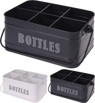 Flessenhouder Metaal  28x19x13 Cm