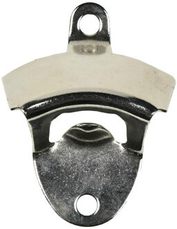 Flessenopener muur - RVS - 8,5 x 5,5 cm - kroonkrukflessen opener