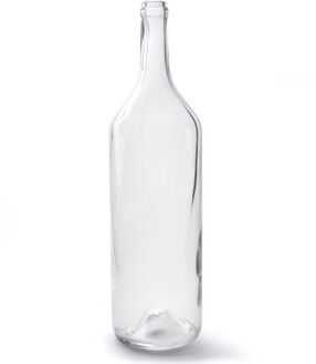 Flesvaas bloemenvaas/bloemenvazen 14 x 53 cm transparant glas - Vazen