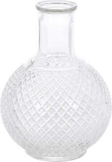 Flesvaas geruit glas transparant 13 x 19 cm