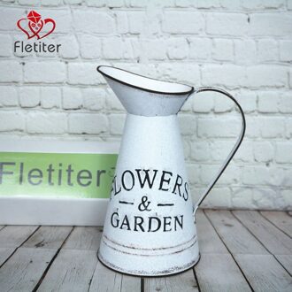 Fletiter Boerderij Decoratieve Pitcher, Metalen Rustieke Pitcher Vaas Bloem Kruik Voor Home Decoratie, Bruiloft Decor, Foto Props klein Vase