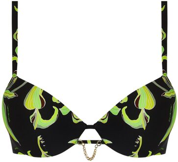 FLEURS DE NUIT Push-up Bikini Top zwart groen ABB8588 - 70B