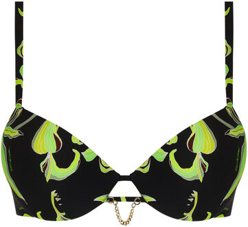 FLEURS DE NUIT Push-up Bikini Top zwart groen ABB8588 - 80D