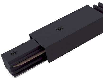Flex-connector rail, 1-fase railsysteem, zwart