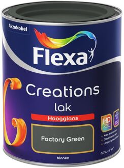 Flexa Creations - Lak Hoogglans - Factory Green - 750 ml