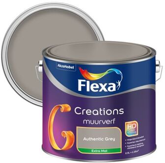 Flexa Creations - Muurverf Extra Mat - Authentic Grey - 2,5 liter Grijs