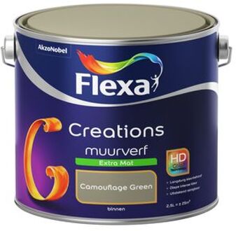 Flexa Creations - Muurverf Extra Mat - Camouflage Green - 2,5 liter Groen