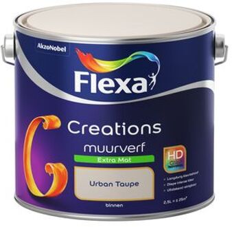 Flexa Creations - Muurverf Extra Mat - Urban Taupe - 2,5 liter Bruin