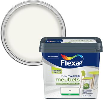 Flexa Houtlak Mooi Makkelijk Meubels - Mat - Wit - 750ml