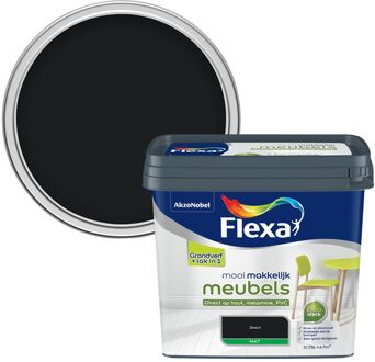 Flexa Houtlak Mooi Makkelijk Meubels - Mat - Zwart - 750ml