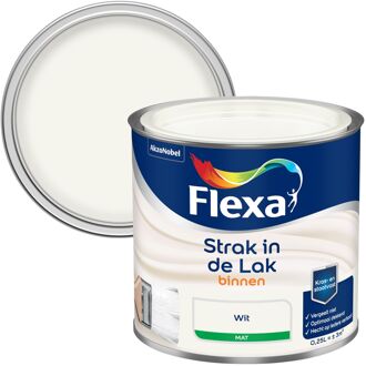 Flexa Houtlak Strak In De Lak - Mat - Wit - 250ml