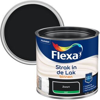 Flexa Houtlak Strak In De Lak - Mat - Zwart - 250ml