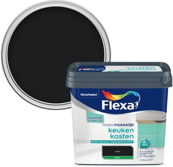 Flexa Lak Mooi Makkelijk Keukenkasten Zwart Mat 750ml