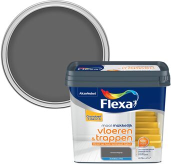 Flexa Lak Mooi Makkelijk Vloeren & Trappen Zijdeglans Antracietgrijs 750ml
