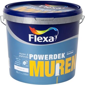 Flexa Powerdek Muren & Plafonds Muurverf - Stralend Wit - 10 liter