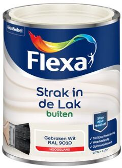 Flexa Strak In De Lak Hoogglans - Buitenverf- Ral 9010 - 0,75 liter