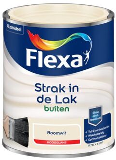 Flexa Strak In De Lak Hoogglans - Buitenverf - Roomwit - 0,75 liter