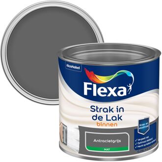 Flexa Strak In De Lak Mat Antracietgrijs 0,25l