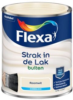 Flexa Strak In De Lak Zijdeglans - Buitenverf - Roomwit - 0,75 liter