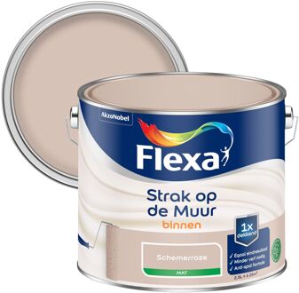 Flexa Strak Op De Muur Muurverf - Mat - Schemerroze - 2,5l