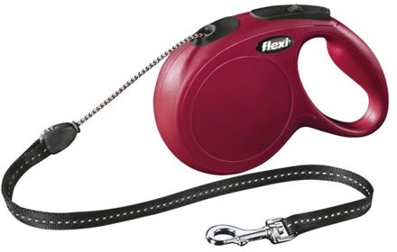 Flexi New Classic - Hondenriem - Koord - Rood - M - 8 m - (<20 kg)