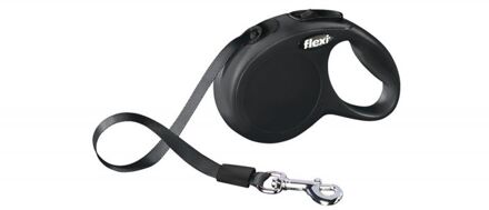 Flexi New Classic Tape - Hondenriem - Zwart - XS - 3 m - (<12 kg)