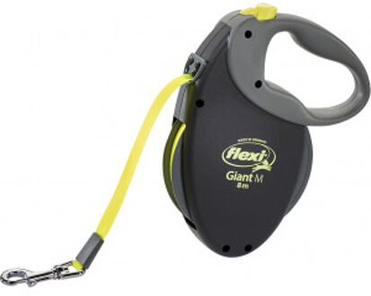 Flexi rollijn Giant Tape 8 meter nylon zwart/geel