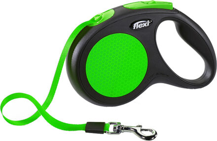 Flexi rollijn New Neon 5 meter zwart/groen