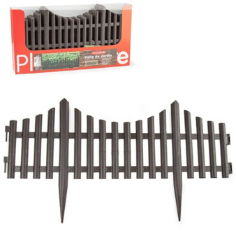 Flexibele borderrand - 4x stuks - hekje - 60 cm - bruin - kunststof