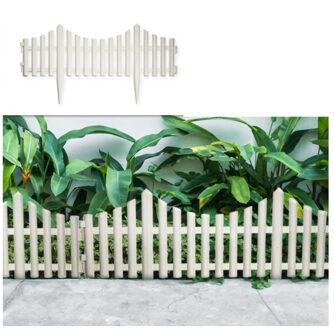 Flexibele borderrand/hekje - 24x stuks - 60 cm - wit - kunststof